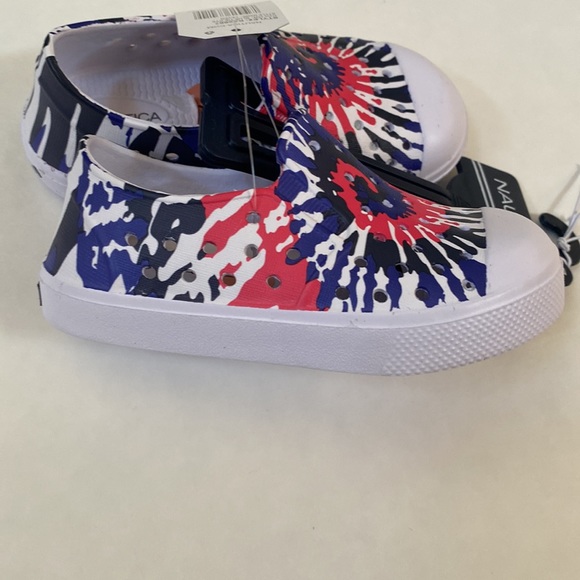 NWT NAUTICA Slip-on Style Kids Blue Tie Dye Sandals - Size 7 - Picture 3 of 5